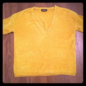 Express mustard yellow Chenille Sweater